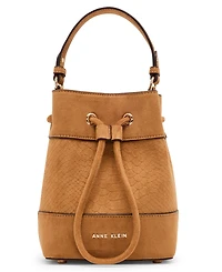 Anne Klein Textured Faux Suede Mini Bucket Handbag
