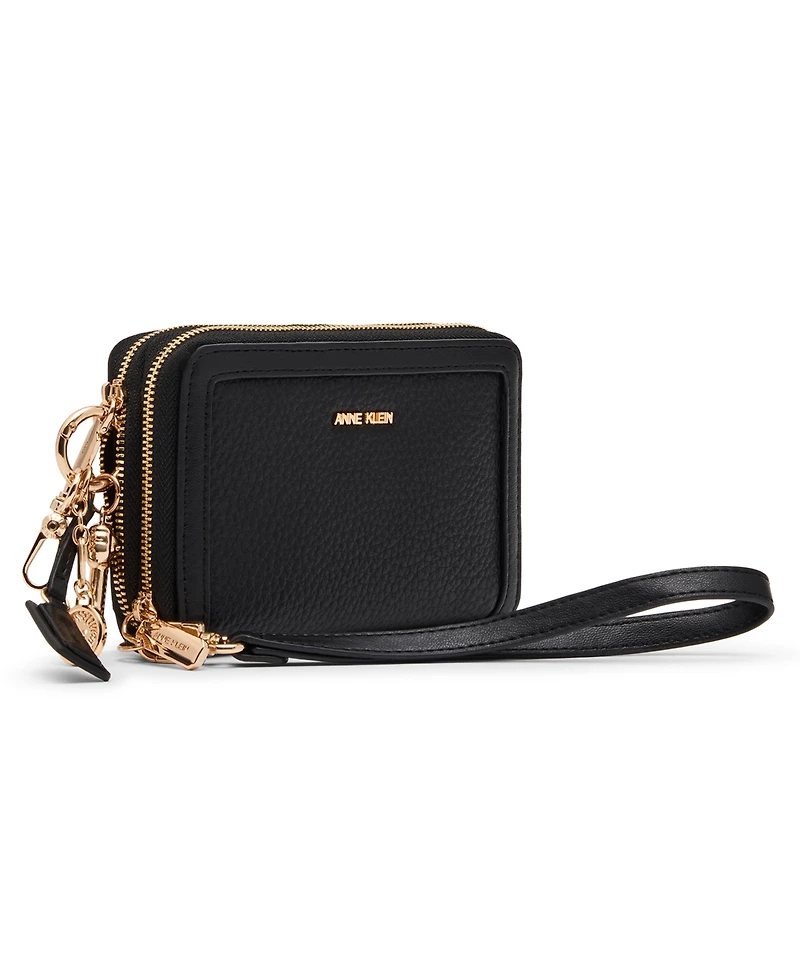 Anne Klein Double Zip Mini Around with Charm Wallet