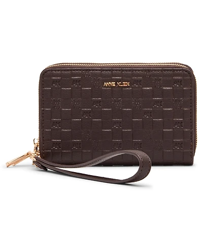 Anne Klein Embossed Double Zip Mini Around Wallet