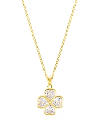 Adornia Freshwater Pearl Gold 2-Piece Clover Pendant Necklace Set