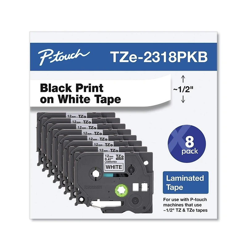 Brother P-Touch Series Standard Adhesive Laminated Labeling Tape