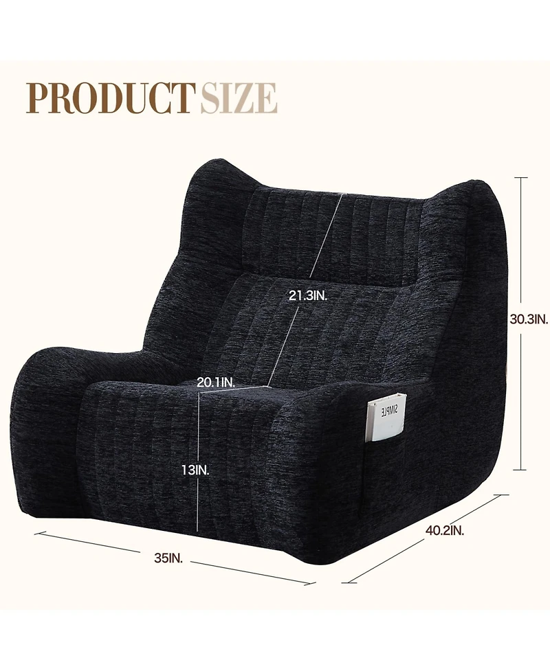 Streamdale Furniture Oversized Bean Bag Chair with Armrests - Comfy Lounge Sofa