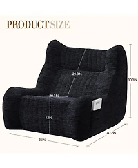 Streamdale Furniture Oversized Bean Bag Chair with Armrests - Comfy Lounge Sofa