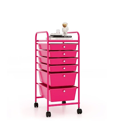 Gouun 6-Drawer Rolling Storage Cart Organizer with Steel Frame