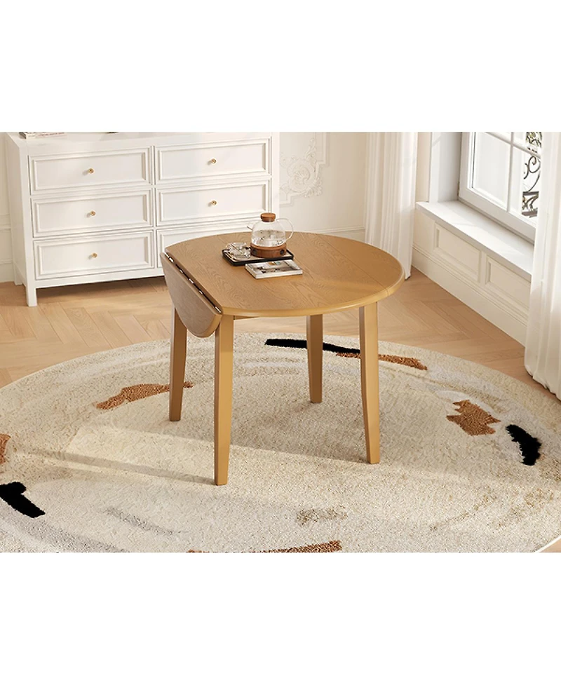 Streamdale Furniture Extendable Round Dining Table for Small Spaces