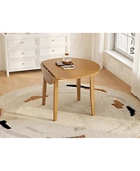 Streamdale Furniture Extendable Round Dining Table for Small Spaces