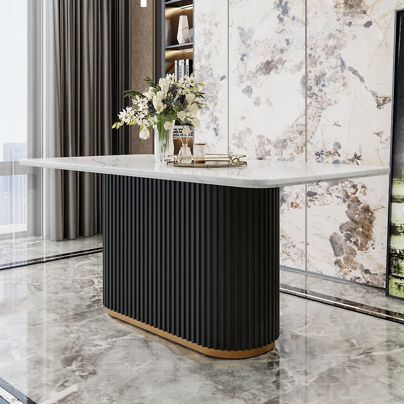 Streamdale Furniture Faux Marble Dining Table