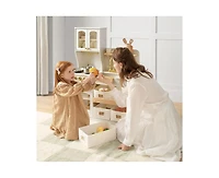 Tiny Land Wooden Play Kitchen with Storage for Creative Toddlers