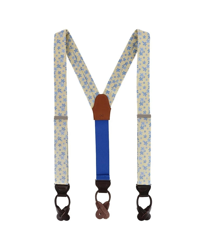 Trafalgar Men's Weldon Floral Silk Suspenders and Bow Tie Bundle