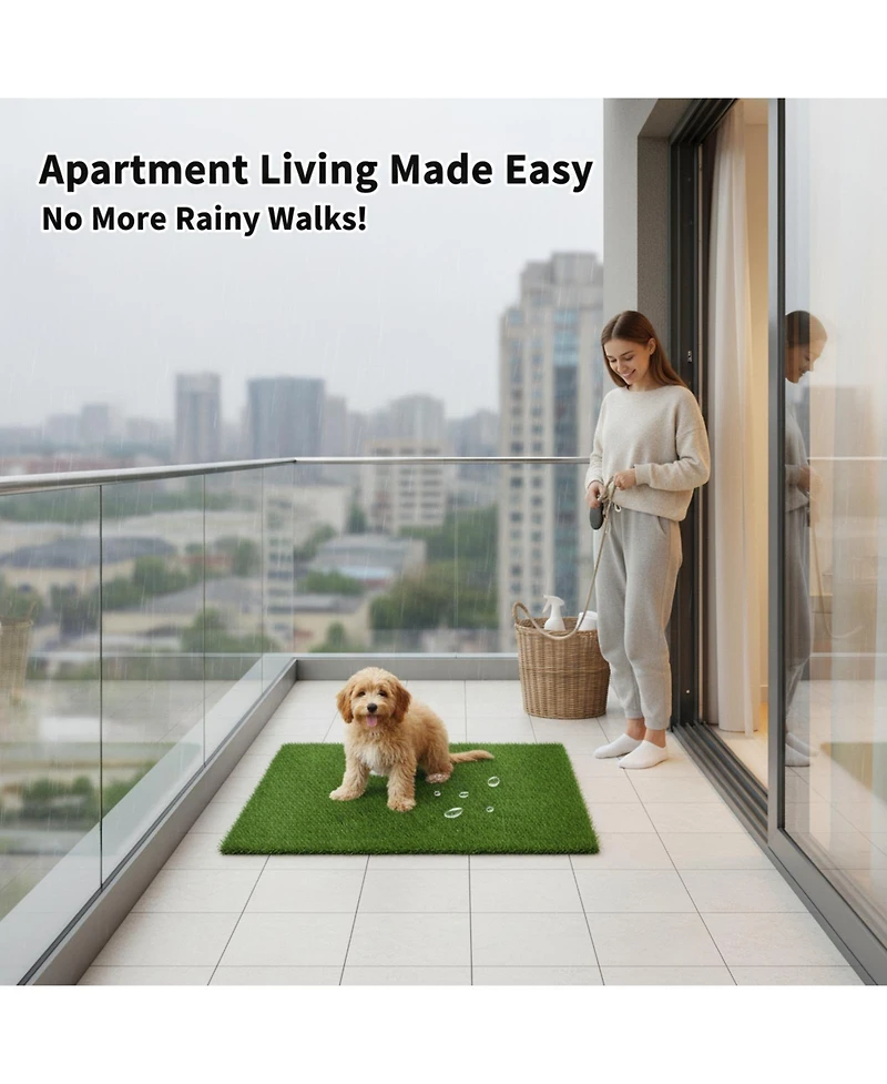 Aronkl Artificial Grass Dog Potty Pad Strong Absorbency Soft Easy Clean Indoor Outdoor