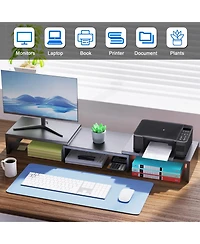 Gnuadz Dual Monitor Stand Metal Riser Desktop Organizer