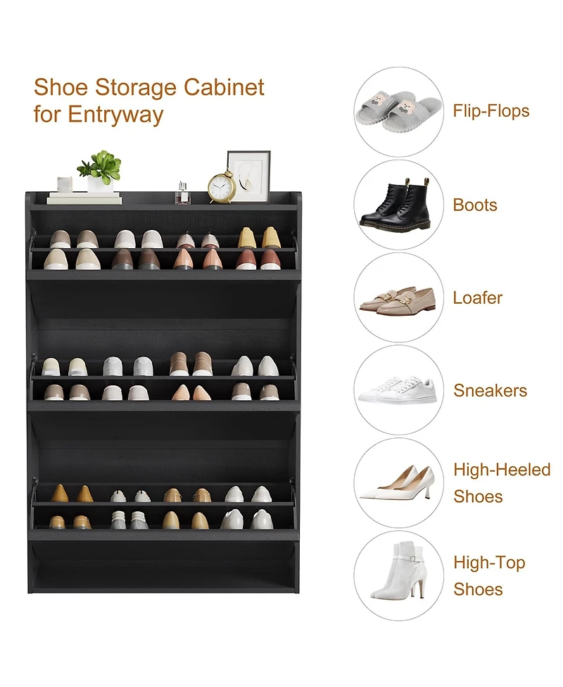gaomon Entryway Wooden Shoe Cabinet