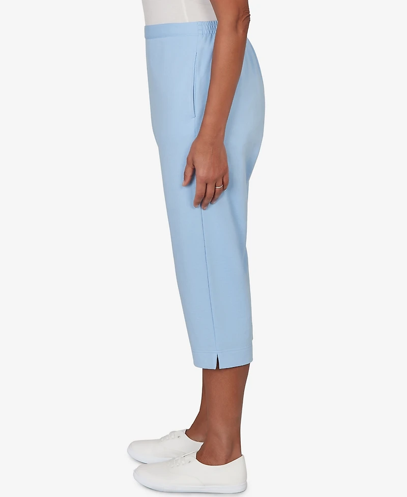Alfred Dunner Women's Classic Everyday French Terry Flat Front Capri Pants