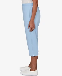 Alfred Dunner Women's Classic Everyday French Terry Flat Front Capri Pants