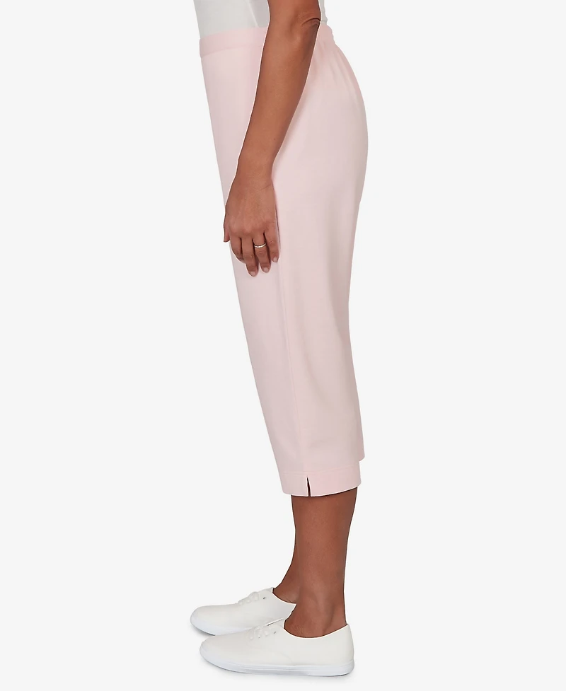 Alfred Dunner Women's Classic Everyday French Terry Flat Front Capri Pants