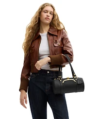 Coach The Originals Small Pebble Leather Kisslock Barrel Shoulder Bag