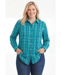 Woman Within Plus Perfect Long Sleeve Shirt