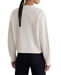 Reiss Women's Lottie Wool-Cashmere Chevron-Stitch Cardigan
