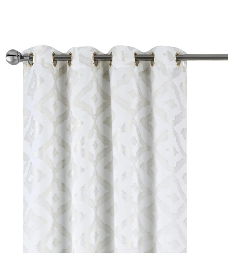 Rt Designers Collection Heathrow Halo Foil Blackout Polyester Window Curtain Grommet Panel 52" x 84"
