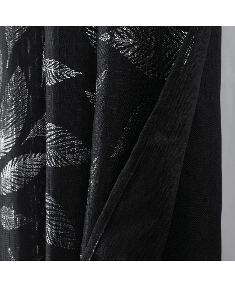 Rt Designers Collection Bexley Foil Jacquard Polyester Window Curtain Grommet Panel 52" x 84