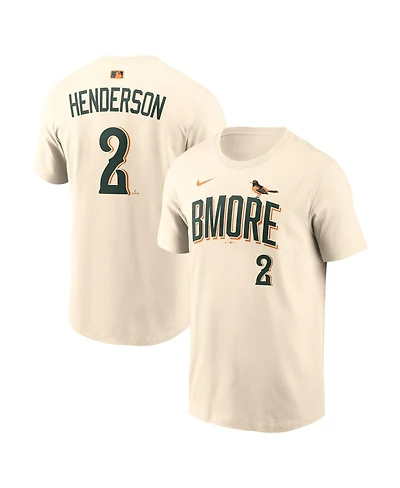 Nike Men's Gunnar Henderson Natural Baltimore Orioles 2026 City Connect Name & Number T-Shirt