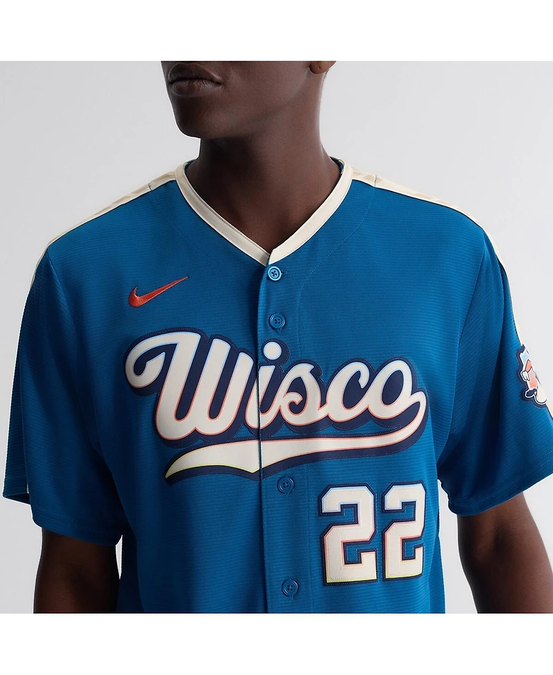 Nike Men's Christian Yelich Mineral Blue Milwaukee Brewers 2026 City Connect Stadium Jersey