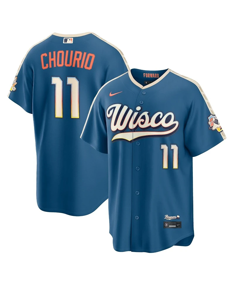 Nike Men's Jackson Chourio Mineral Blue Milwaukee Brewers 2026 City Connect Stadium Jersey