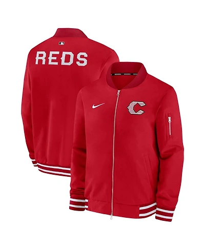 Nike Men's Red Cincinnati Reds 2026 City Connect Authentic Collection Relaxed Full-Zip Bomber Jacket