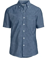 Lands' End Big & Tall Short Sleeve Easy Fit Chambray Shirt