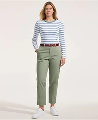 Lands' End Women's Mid Rise Classic Straight Leg Chino Ankle Pants