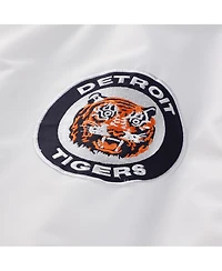 Mitchell Ness Men's White Detroit Tigers Big Tall Full-Snap Hooded Jacket