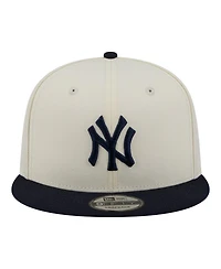 New Era Men's Cream/Navy New York Yankees Localized 9FIFTY Snapback Hat