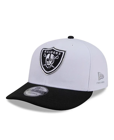 New Era Men's White/Black Las Vegas Raiders 2026 Nfl Draft Pre-Curved 9FIFTY Snapback Hat
