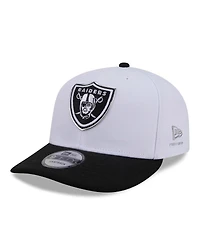 New Era Men's White/Black Las Vegas Raiders 2026 Nfl Draft Pre-Curved 9FIFTY Snapback Hat