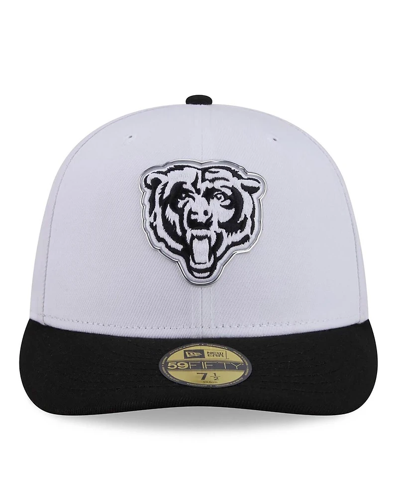 New Era Men's White/Black Chicago Bears 2026 Nfl Draft Pre-Curved 59FIFTY Fitted Hat