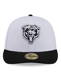 New Era Men's White/Black Chicago Bears 2026 Nfl Draft Pre-Curved 59FIFTY Fitted Hat