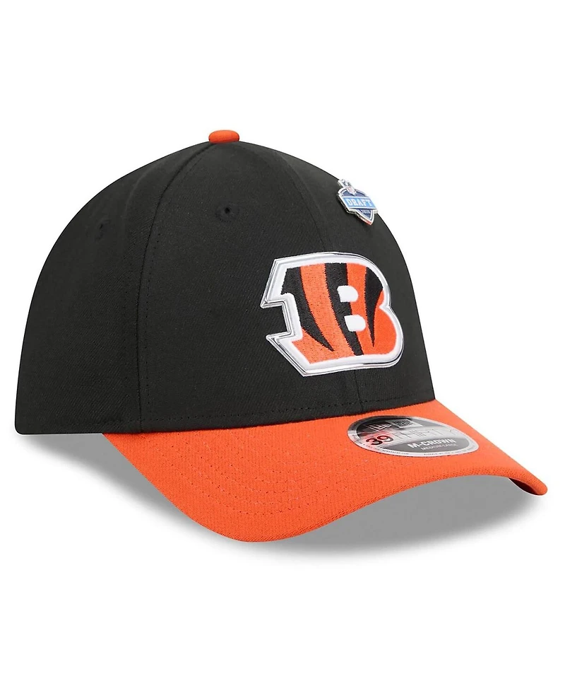 New Era Men's Black/Orange Cincinnati Bengals 2026 Nfl Draft 39THIRTY M-Crown Flex Hat