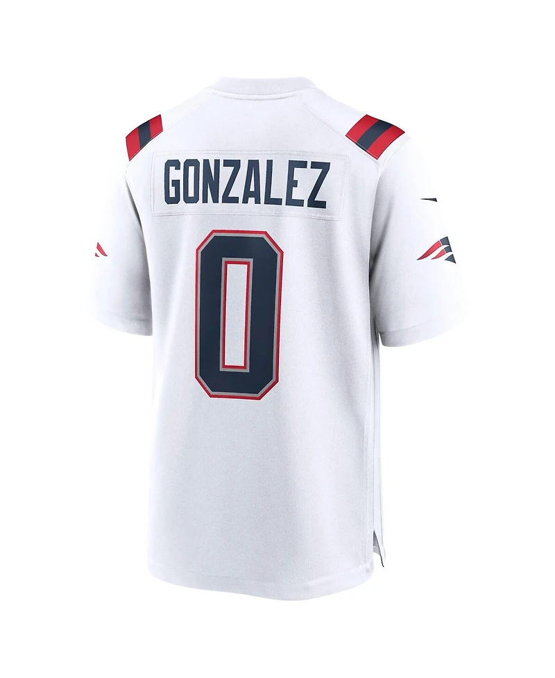 Nike Men's Christian Gonzalez White New England Patriots Game Jersey