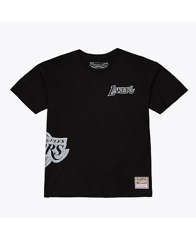 Mitchell Ness Men's Black Los Angeles Lakers Chrome Heritage T-Shirt
