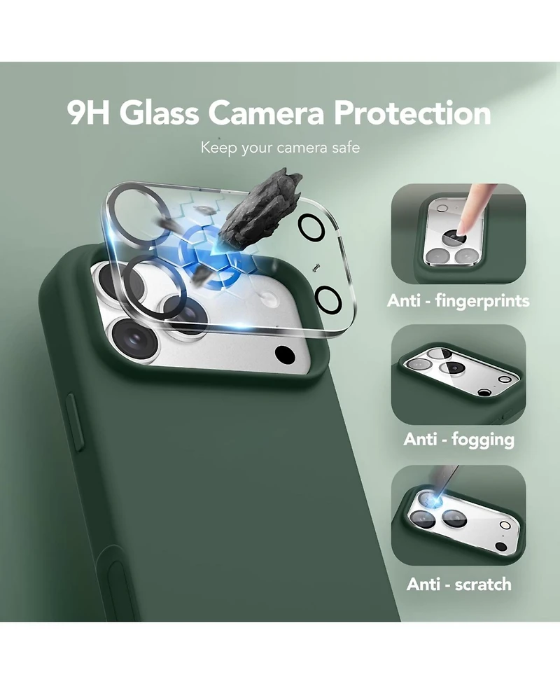 Gonez Magnetic for iPhone 17 Pro Case, Compatible with MagSafe, Liquid Silicone Anti-Scratch Shockproof Protective Phone Case 6.3 inch, Army Green