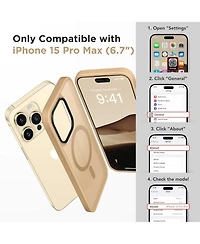 Gonez Magnetic for iPhone 15 Pro Max Case,Compatible with MagSafe, Slim Translucent Matte Back Shockproof Phone Protective Case