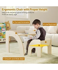 Gouun Kids Table and Chair Set with Wide Tabletop and Curved Safety Edges