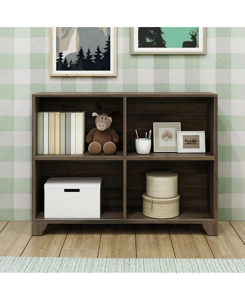 Max and Lily Bookshelf, 4 Shelves Bookcase, Solid Wood Bookshelves for Bedroom