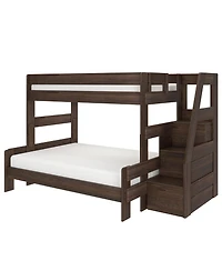 Max & Lily Modern Farmhouse Twin Over Full Bunk Bed With Staircase
