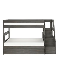 Max and Lily Modern Farmhouse Twin Over Bunk Bed With Staircase Storage Drawers