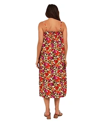 24seven Comfort Apparel Women's Abstract Print A-Line Dress