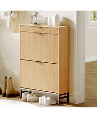 gaomon Modern Fluted Shoe Cabinet