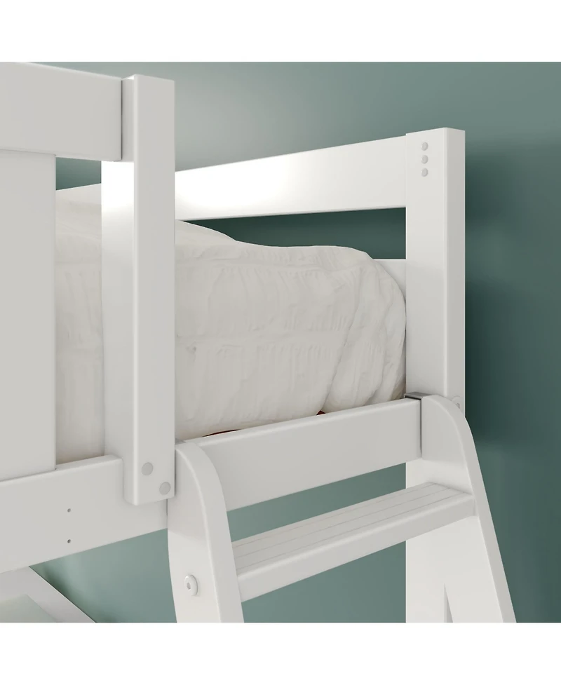 Max and Lily Classic Twin High Loft (Ladder on End) + Wraparound Desk