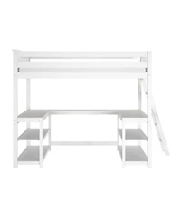 Max and Lily Classic Full High Loft with Wraparound Desk