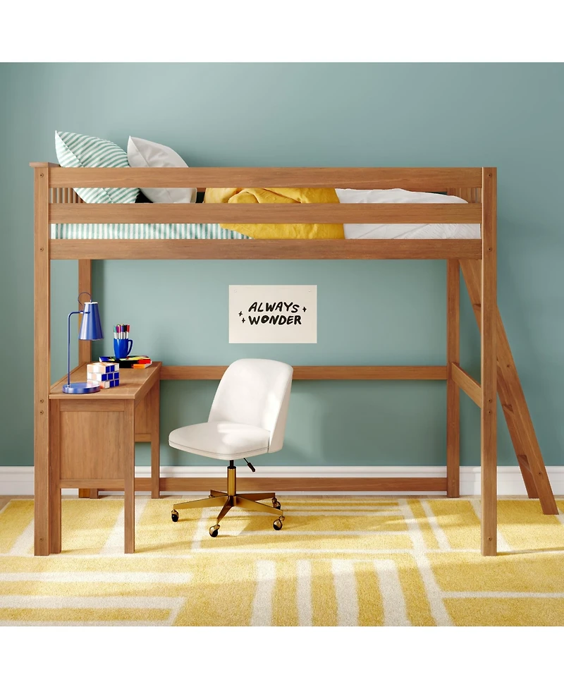 Max and Lily Classic Twin High Loft (ladder on end) + Desk
